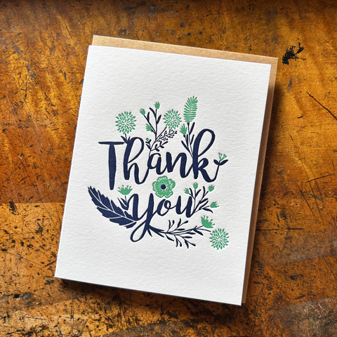 Thank You Floral and Script