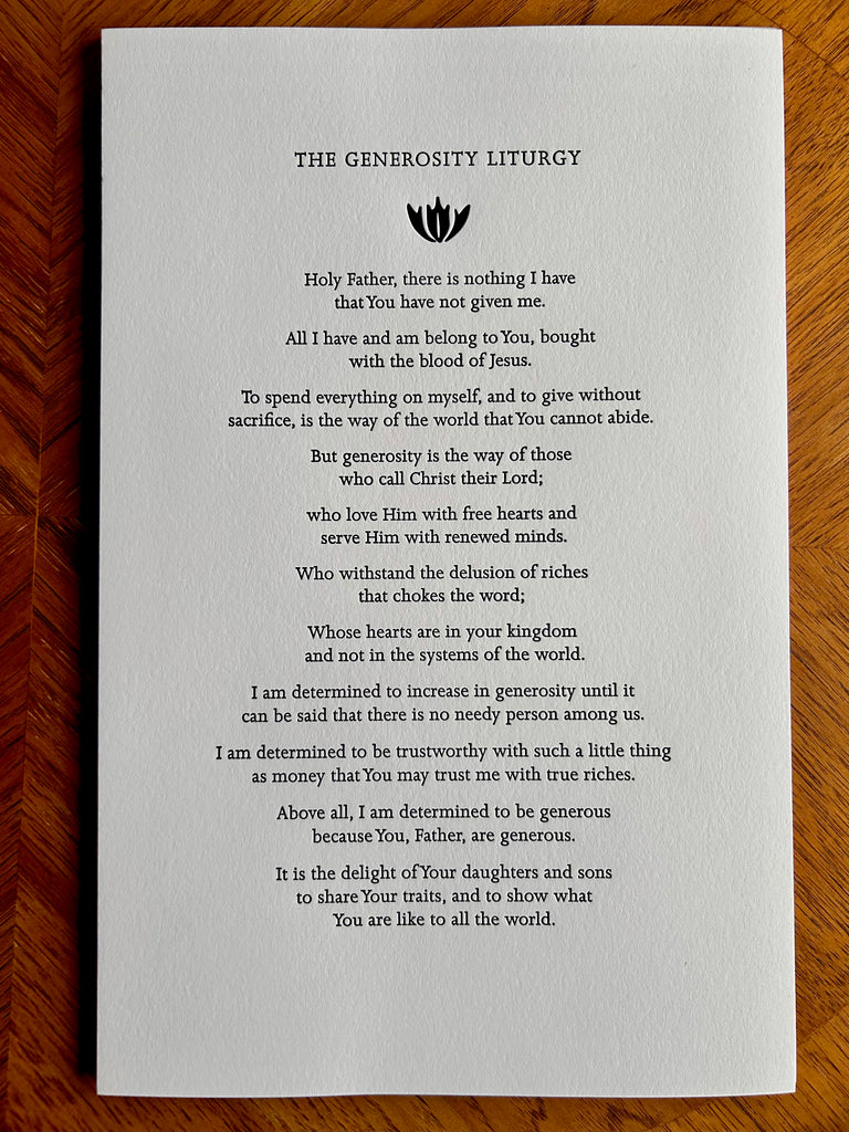 The Generosity Liturgy