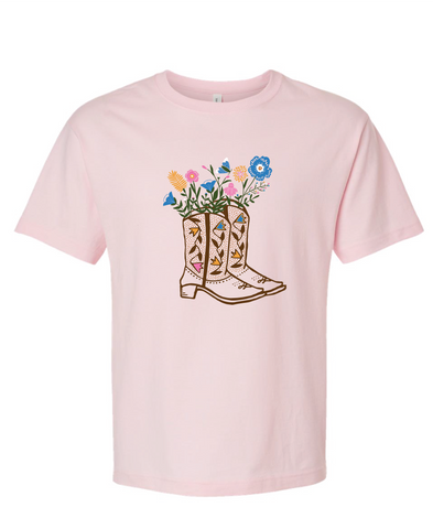 Cowboy Boot with Flowers TShirt