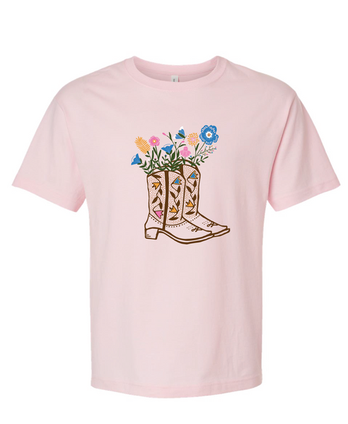 Cowboy Boot with Flowers TShirt