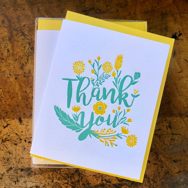 Thank You Floral and Script