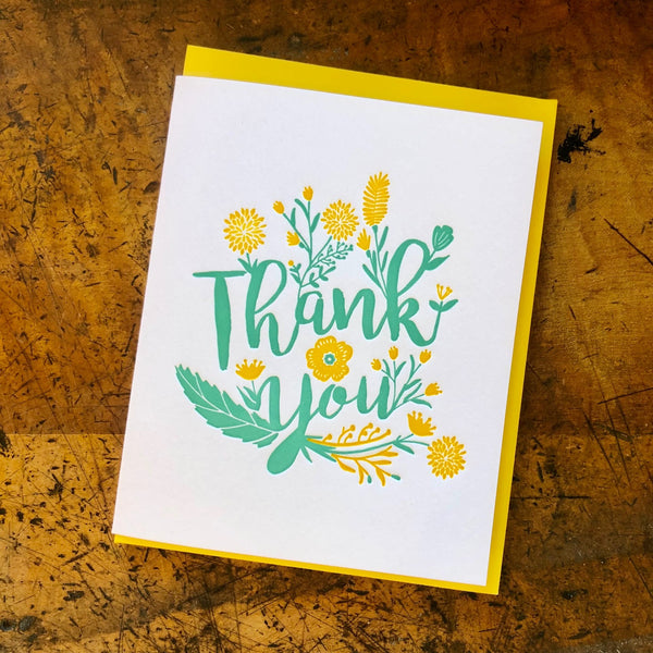 Thank You Floral and Script