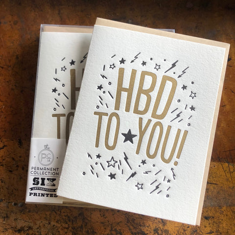 HBD black/gold card