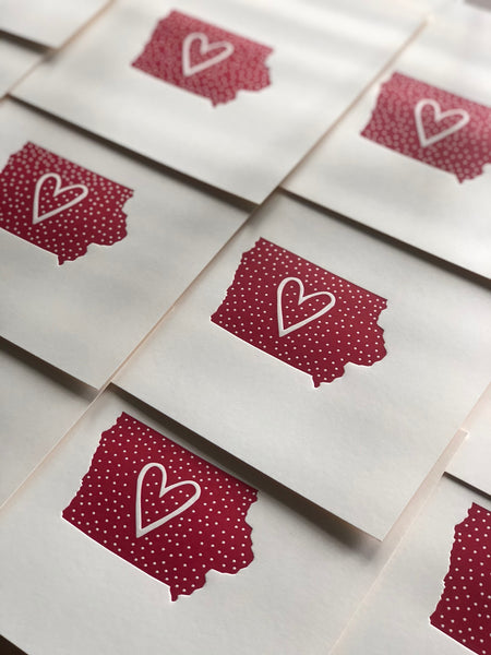 Iowa Heart Polka Dot Cards