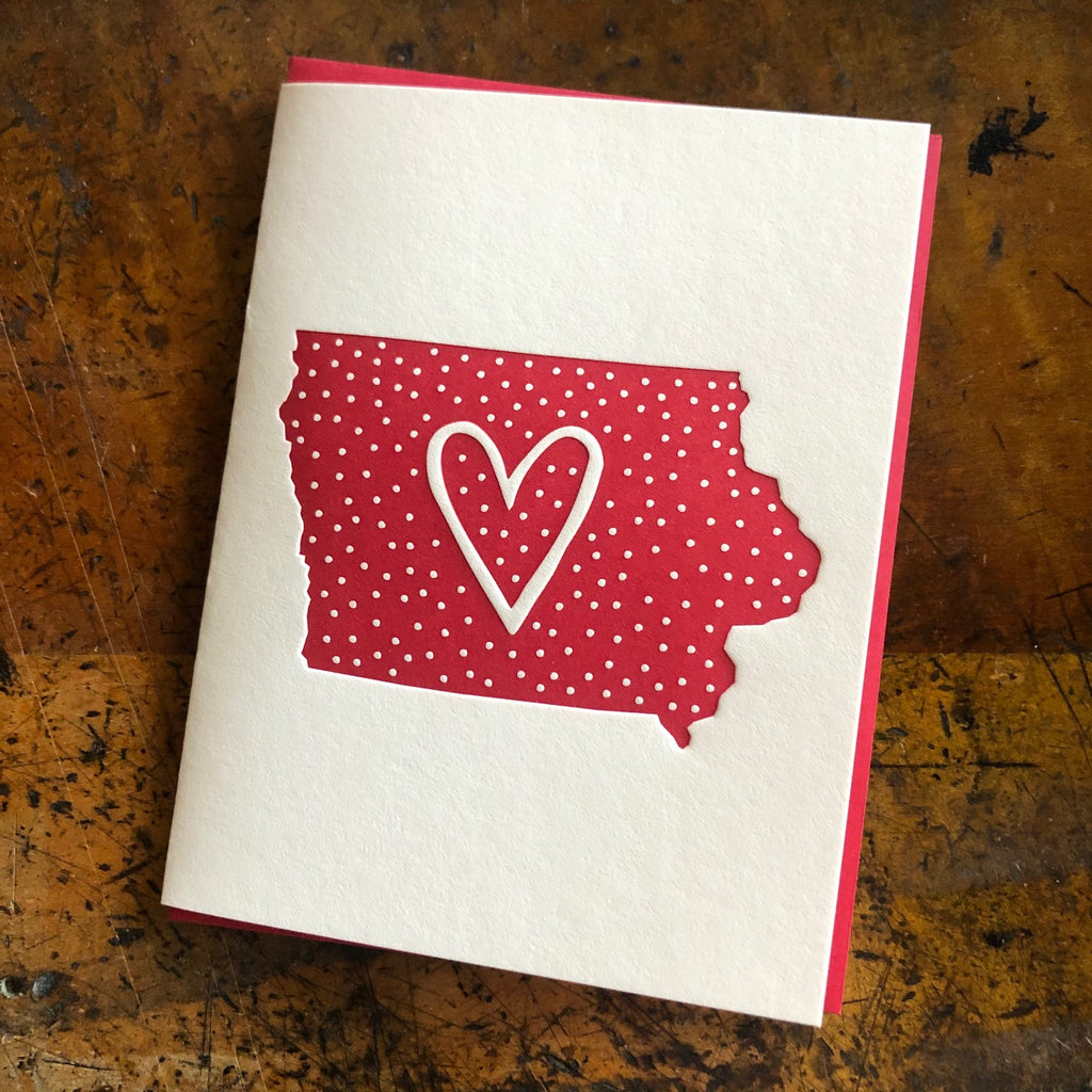Iowa Heart Polka Dot Cards