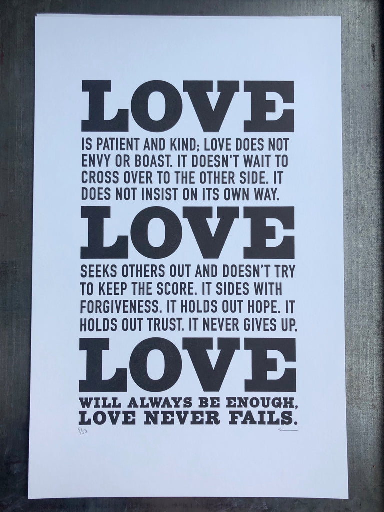 Love Never Fails Print 11x17