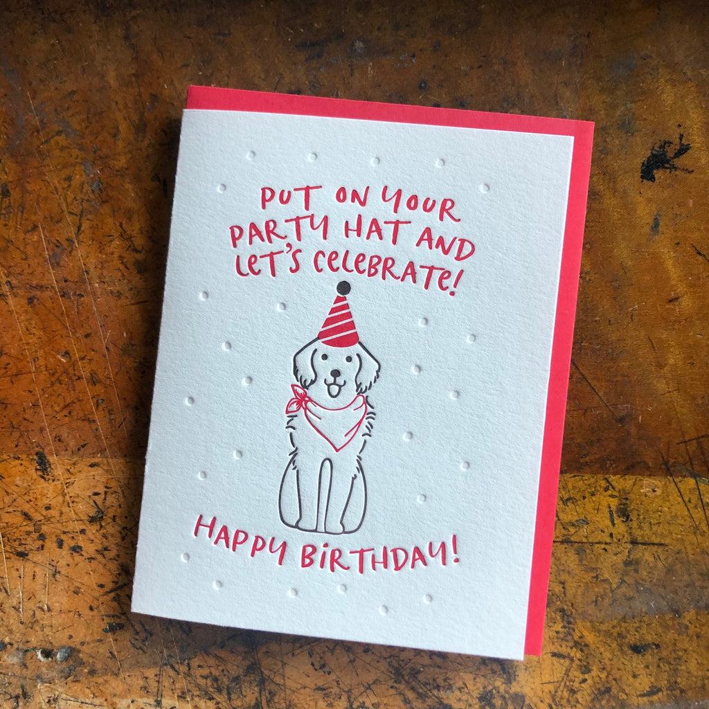 Put On Your Party Hat Dog Card