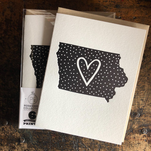 Iowa Heart Polka Dot Cards