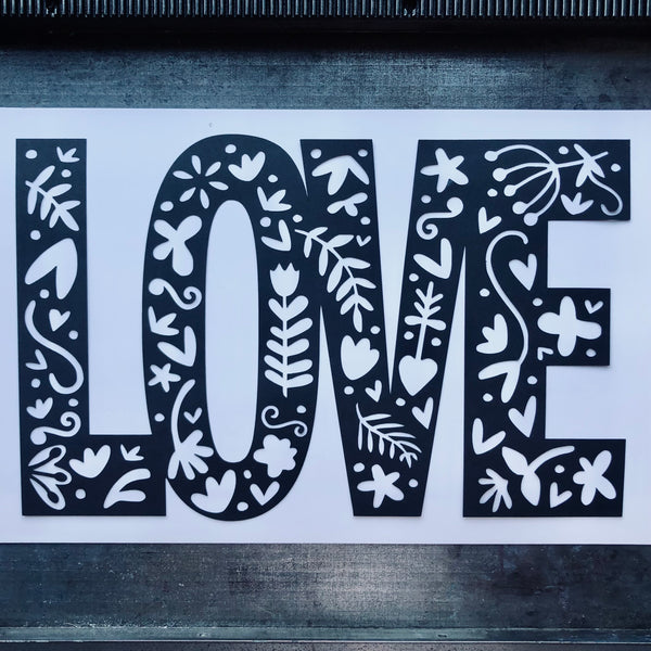 Love Paper Cut Print