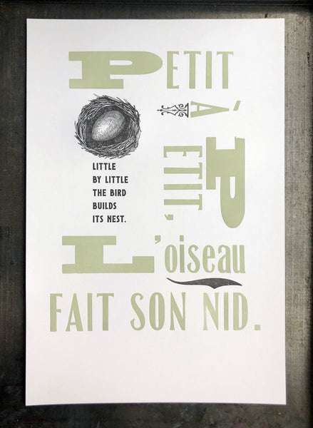 Little By Little French Proverb 11x17 print