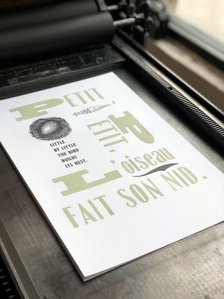 Little By Little French Proverb 11x17 print