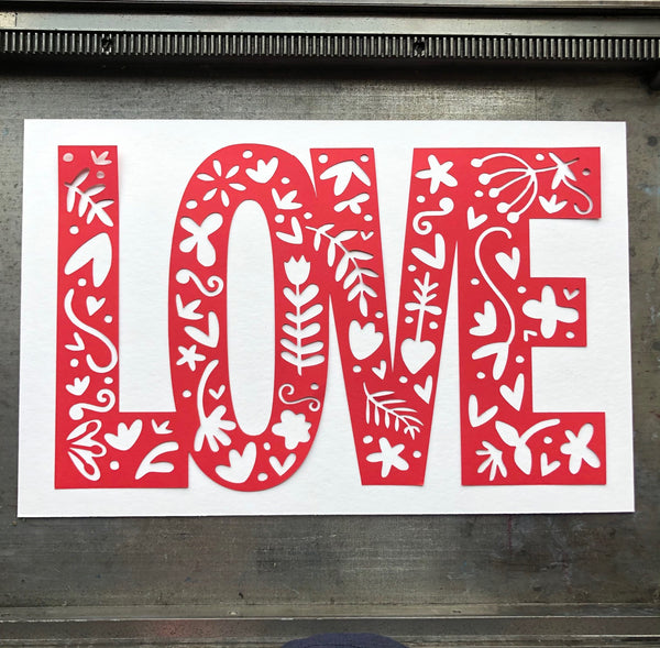 Love Paper Cut Print