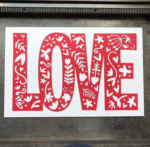 Love Paper Cut Print