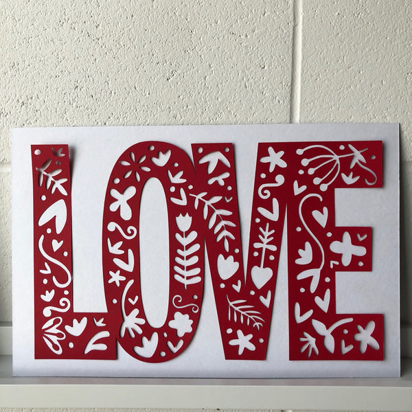 Love Paper Cut Print
