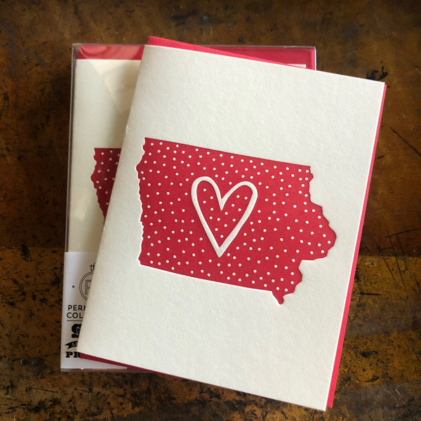 Iowa Heart Polka Dot Cards