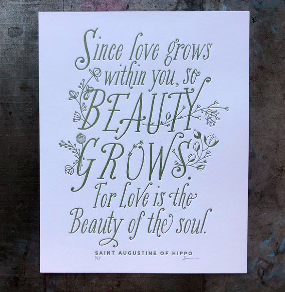 Beauty Grows, St. Augustine quote