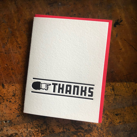 Thanks with pointing hand